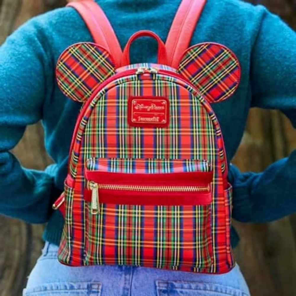 NWT Disney Mickey Mouse Red Plaid Loungefly Mini Backpack Christmas 2023 - Picture 4 of 4